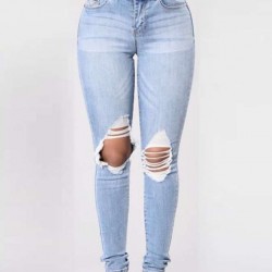 Plus Size Top Design Ripped Women Jeans 
