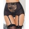 Plus Size Black Sexy Lace Garter Panty