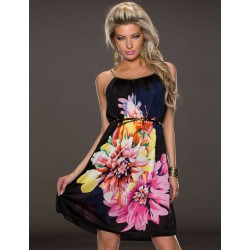 On Sale Multi Flowers Ladies Fashion Dress With belt