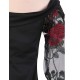 Black Off-Shoulder Embroidery Bodycon Dress Black Off-Shoulder Embroidery Bodycon Dress
