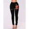 Top Design Embroidery  Ripped Women Jeans 