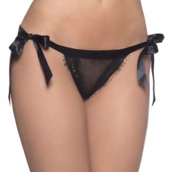 Plus Size Sexy Lace-up Black Panty
