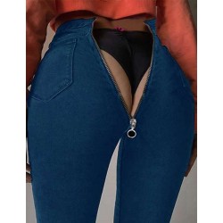 Blue high waist bag hip zipper sexy jeans Blue high waist bag hip zipper sexy jeans