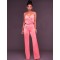 Pink Wide Leg Halter Jumpsuit