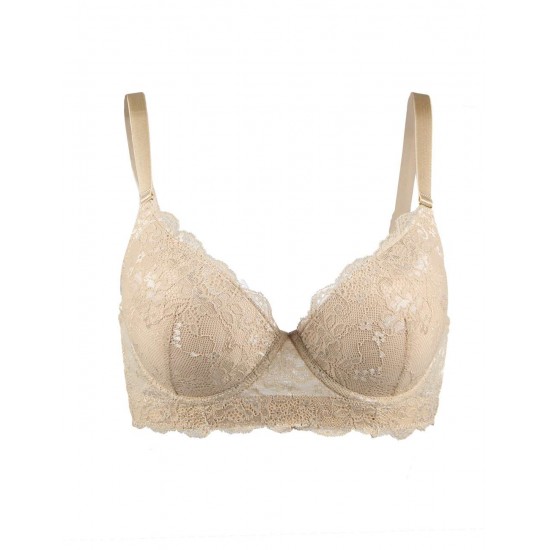 Beige high-quality lace comfortable T-shirt bra Beige high-quality lace comfortable T-shirt bra