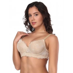Beige high-quality lace comfortable T-shirt bra