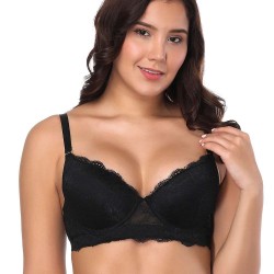 Black high-quality lace comfortable T-shirt bra