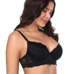 Black high-quality lace comfortable T-shirt bra