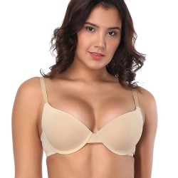 Beige High quality smooth basic comfort T-shirt bra