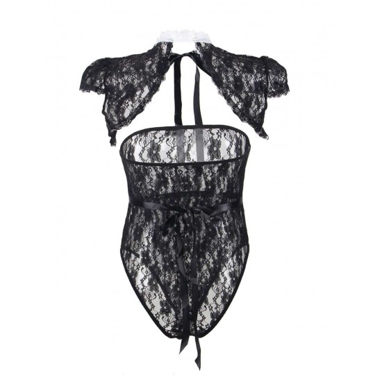 Maid Strapless Lace Sleeve Teddy Maid Strapless Lace Sleeve Teddy