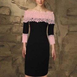 Long Sleeve Off-Shoulder Fashion Lace Dress