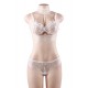 Plus Size White Seductive Strappy Choker Lace Bra Set Plus Size White Seductive Strappy Choker Lace Bra Set