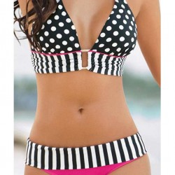 Wave Point Printing Summer Bikini Set