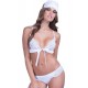 White Strappy Lace Bra and Panty Set with White Strappy Lace Bra and Panty Set with