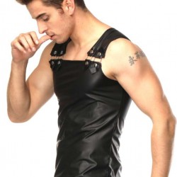 Sexy Men's Leather Vest Sexy Men's Leather Vest