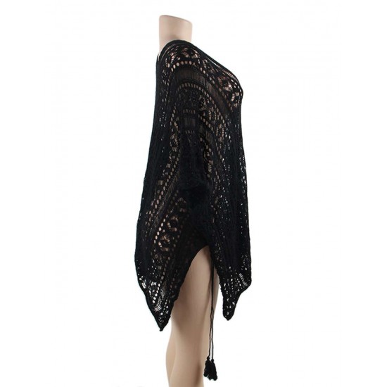 Black Knitted Hollow out Beach Dress Black Knitted Hollow out Beach Dress