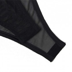 Black Flowers Embroidery Chested Teddy