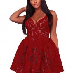 Flower Pattern Perspective Dress