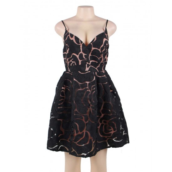 Flower Pattern Perspective Dress Flower Pattern Perspective Dress
