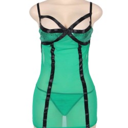 On Sale Green Plus Size Multiple Straps Maillot Babydoll