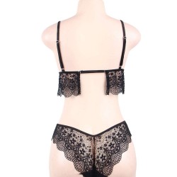 Black Lace Temptation 2pcs Bralette Lingerie Set