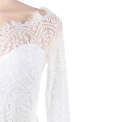 White Falling shoulder lace stitching fashion jumpsuit