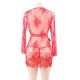 Red Eyelash Lace Sleepwear Gown Red Eyelash Lace Sleepwear Gown