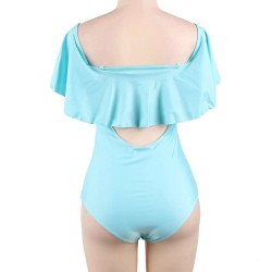 Ruffle Off-The-Shoulder One Piece Swimsuit