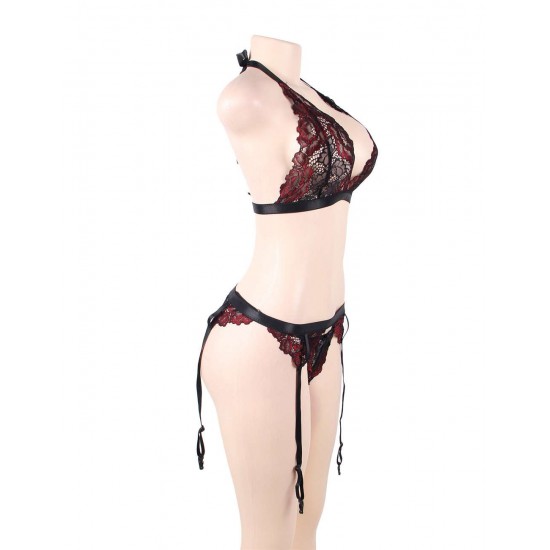 Plus Size Deluxe Red Lace Bra Set Plus Size Deluxe Red Lace Bra Set