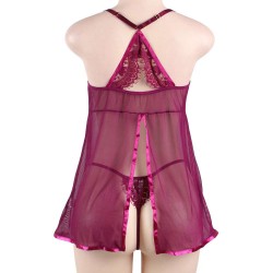 Plus Size Featuring Velvet Underwire Cups With A Scalloped Lace Trim Babydoll