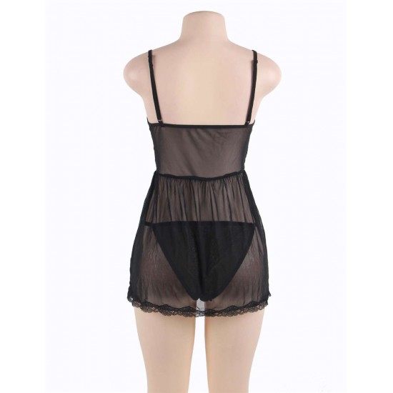 Elegant black lace straps Babydoll Set Elegant black lace straps Babydoll Set