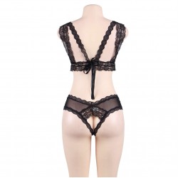 New Black Lace Temptation Bra Set