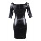 Plus Size Black Off-Shoulder Embroidery Leather Dress Plus Size Black Off-Shoulder Embroidery Leather Dress