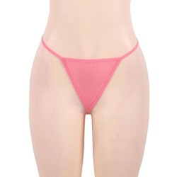 Pink Transparent Lace Babydoll Lingerie