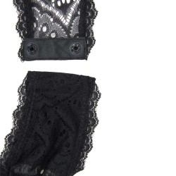 Plus Size Exquisite Peacock pattern Lace Teddy With Steel Ring 