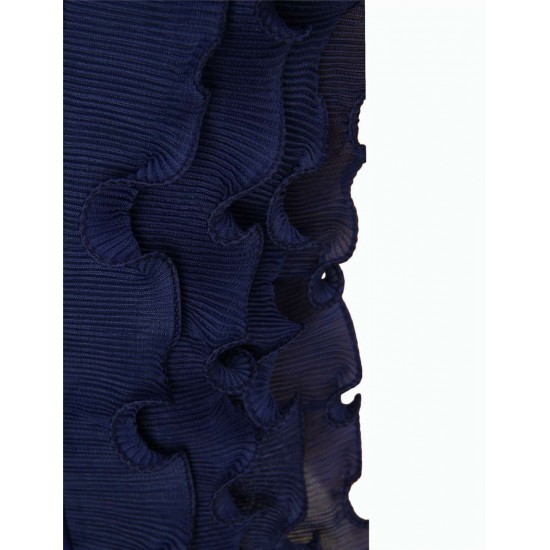 Blue Sexy Ruffled Hem Suspender Dress Blue Sexy Ruffled Hem Suspender Dress