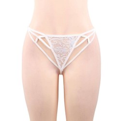 Elegant White Hollow Out Lace Sexy Gown