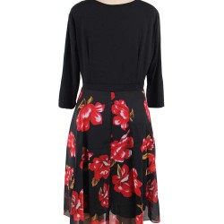 Plus Size Elegant Knee-length Floral Dress