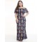 Plus Size Off Shoulder Casual Printed Long Dress
