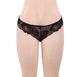 Black Elegant Backless Fly-away Babydoll