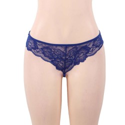 Blue Elegant Backless Fly-away Babydoll