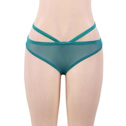 Plus Size Elegant Green Lace backless Sexy Babydoll