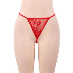 Sexy Red Eyelash Trim Lace Babydoll Set