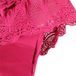 Off Shoulder Bodycon Midi Knitting Flowers Rose Red Dress