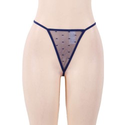 Plus Size Blue Deluxe Satin Lace Stitching Babydoll