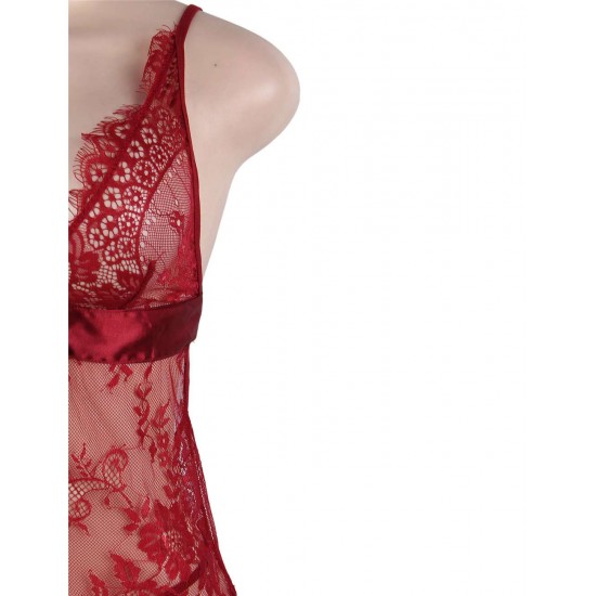 Red Eyelash Lace Sexy Babydoll Red Eyelash Lace Sexy Babydoll
