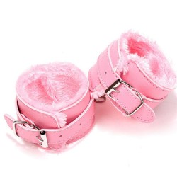 Pink SM Bondage Sex Leather Handcuffs