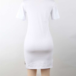 Pictures Custom Print Loose Cotton Casual Long T shirt 