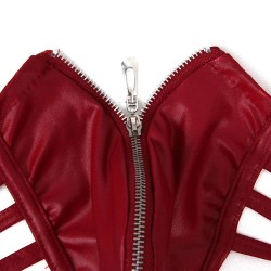 Mens Synthetic Leather Sexy Zipper Panties