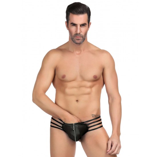Mens Synthetic Leather Sexy Zipper Panties Mens Synthetic Leather Sexy Zipper Panties